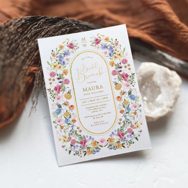 Bright Spring Wildflower Garden Bridal Brunch Invitation (Creator Uploaded)