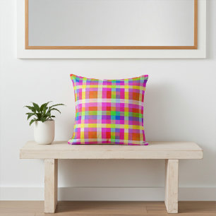 Bright Squares of Rainbow Colours Cushion