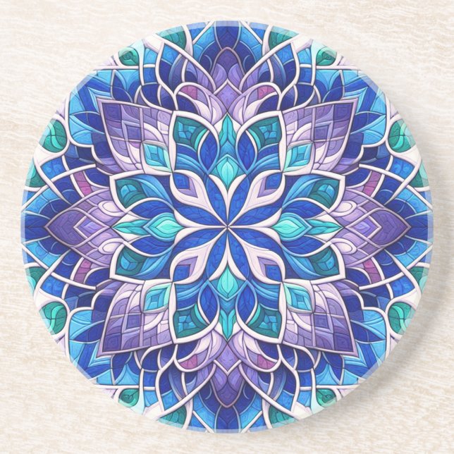 Bright - Stain Glass Bloom  Coaster (Front)
