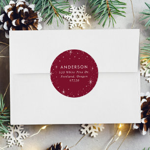 Bright Star Cranberry Holiday Return Address Label