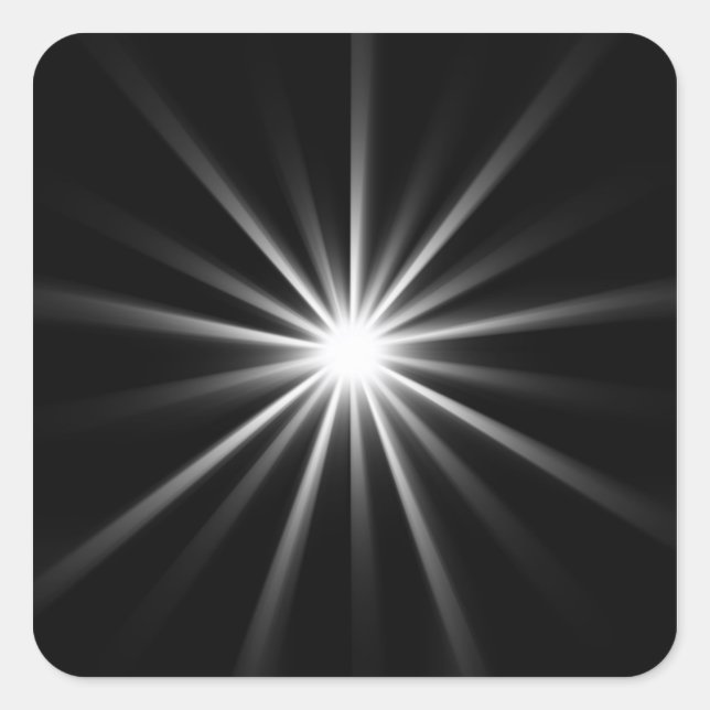 bright star in dark space square sticker (Front)