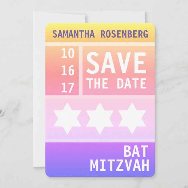 Bright Star of David Save the Date (Front)
