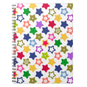 Bright stars, bright, stars, multicolored, red, bl notebook