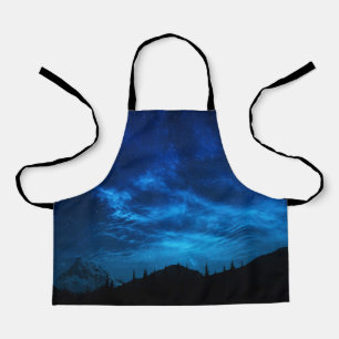 BRIGHT STARS IN A DARK AND BLUE SKY APRON