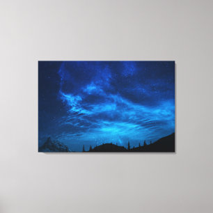 BRIGHT STARS IN A DARK AND BLUE SKY CANVAS PRINT