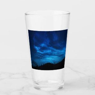 BRIGHT STARS IN A DARK AND BLUE SKY GLASS