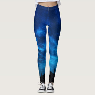 BRIGHT STARS IN A DARK AND BLUE SKY LEGGINGS