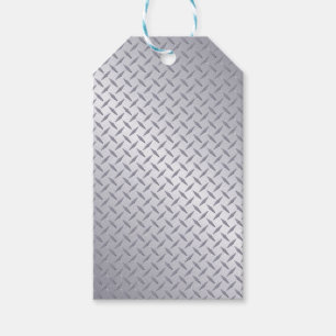 Bright Steel Diamond Plate Look Gift Tags
