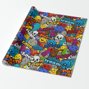 Bright Sticker Pattern Wrapping Paper