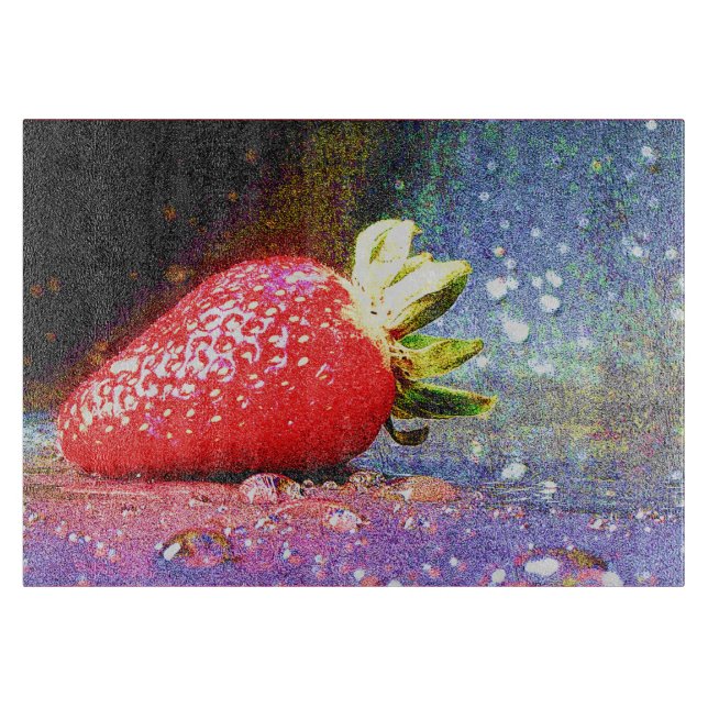 "Bright Strawberry" Cute Photo. Buy Now Cutting Board (Front)