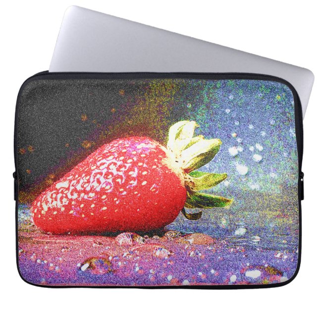 "Bright Strawberry" Cute Photo. Buy Now Laptop Sleeve (Front)
