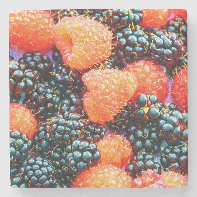 "Bright Strawberry" Cute Photo. Buy Now Stone Coaster (Front)