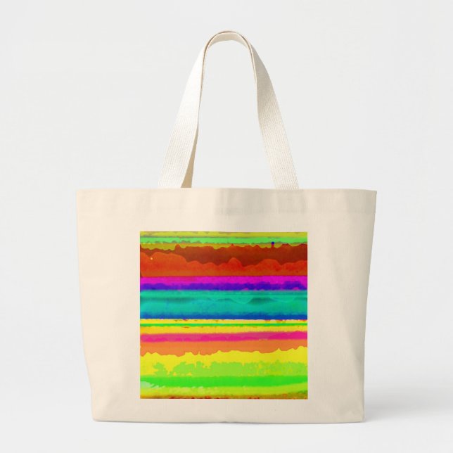 Bright Stripe Large Tote Bag (Front)