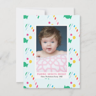 Bright Striped Christmas Candy Cane Holiday Photo