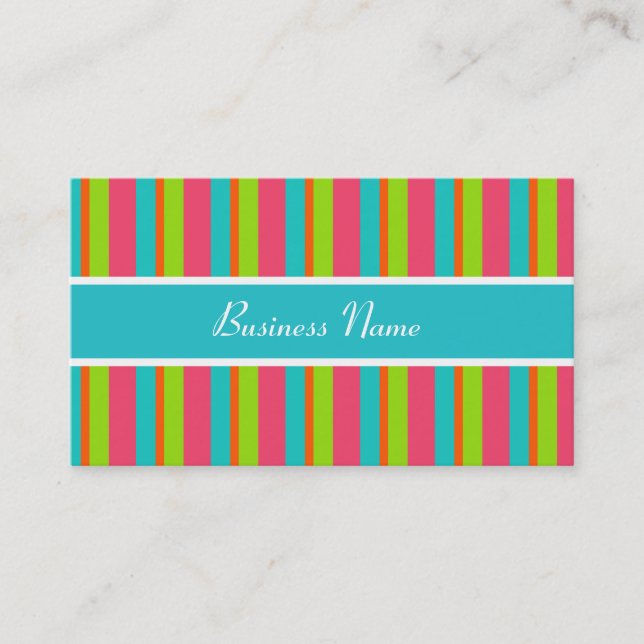 Bright Stripes Business Card (Front)
