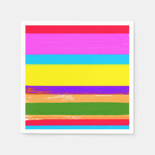Bright Stripes Fiesta Cinco De Mayo Birthday Party Napkin