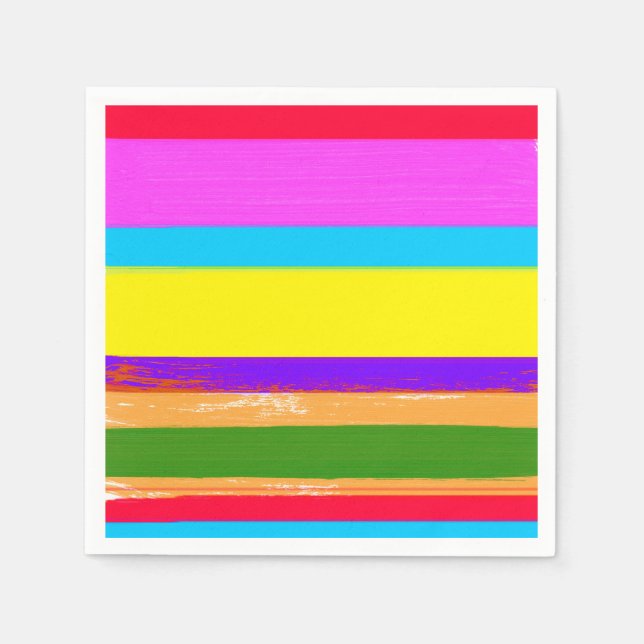 Bright Stripes Fiesta Cinco De Mayo Birthday Party Napkin (Front)