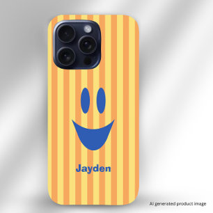 Bright Stripes Funny Smiley iPhone 16 Pro Case