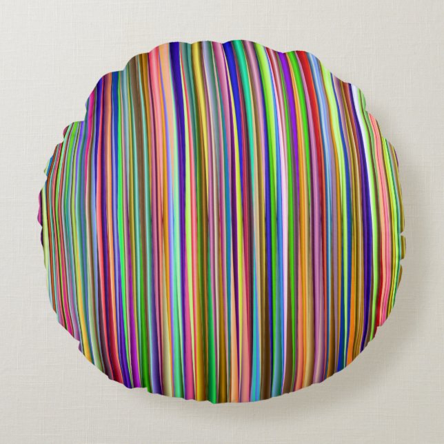 Bright Stripes Round Cushion (Front)