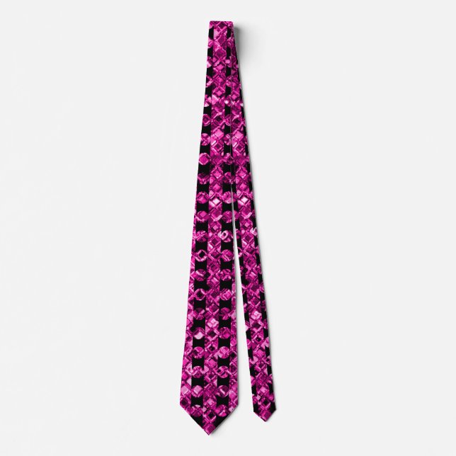 Bright Stylish Purple Glitter Pattern Tie (Front)