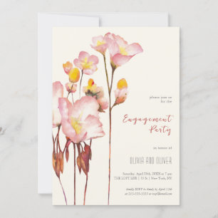 Bright Summer Buttercups Engagement Party Invitation