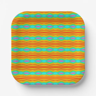 Bright Summer Coloured Abstract Paper Plate