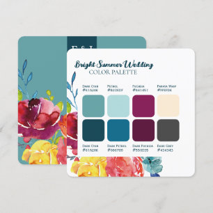 Bright Summer colourful Wedding Colour Palette Car Invitation