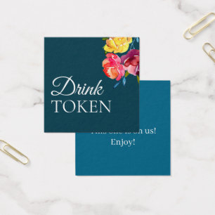 Bright Summer colourful Wedding Drink Token