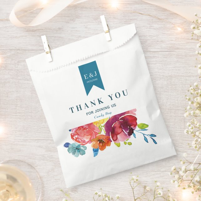 Bright Summer colourful Wedding Favour Bag (Clipped)