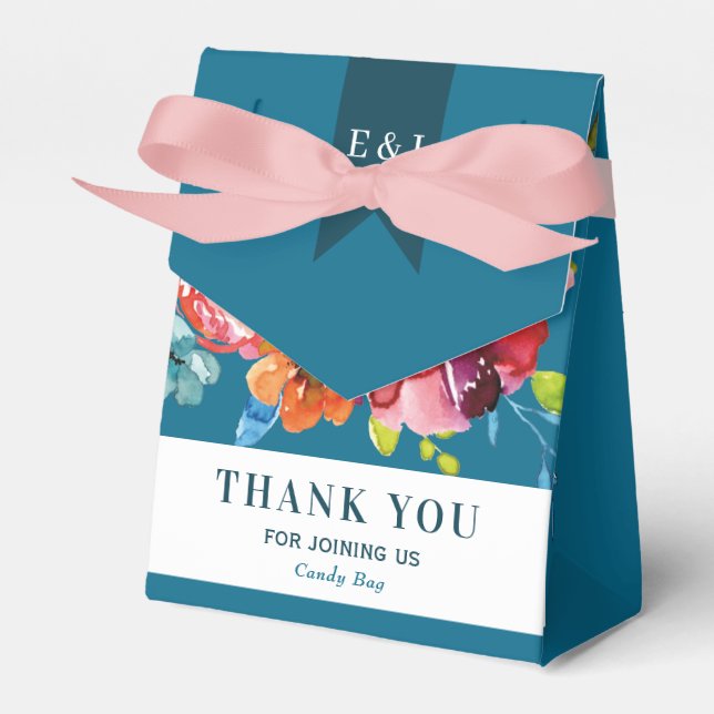 Bright Summer colourful Wedding Favour Box (Front Side)