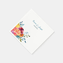 Bright Summer colourful Wedding Paper Napkin