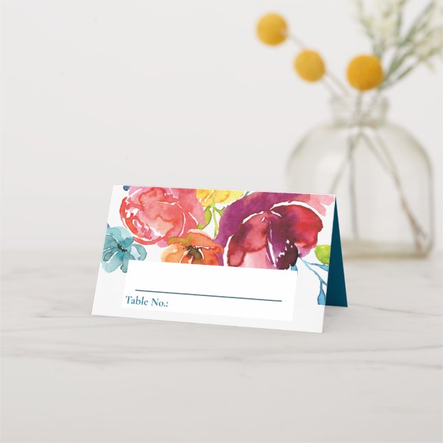 Bright Summer colourful Wedding  Place Card (Front)