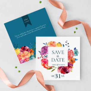 Bright Summer colourful Wedding "Save the Date" Invitation