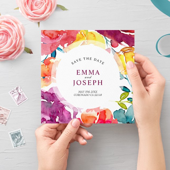 Bright Summer colourful Wedding "Save the Date" Invitation (Creator Uploaded)