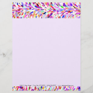 Bright Summer Colours Paint Splatter Pattern Letterhead Design