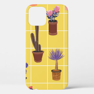 Bright summer cute Cactus in many kind of pots on iPhone 12 Case