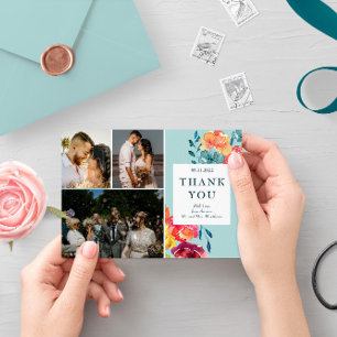 Bright Summer elegant  Wedding "Thank you" Card