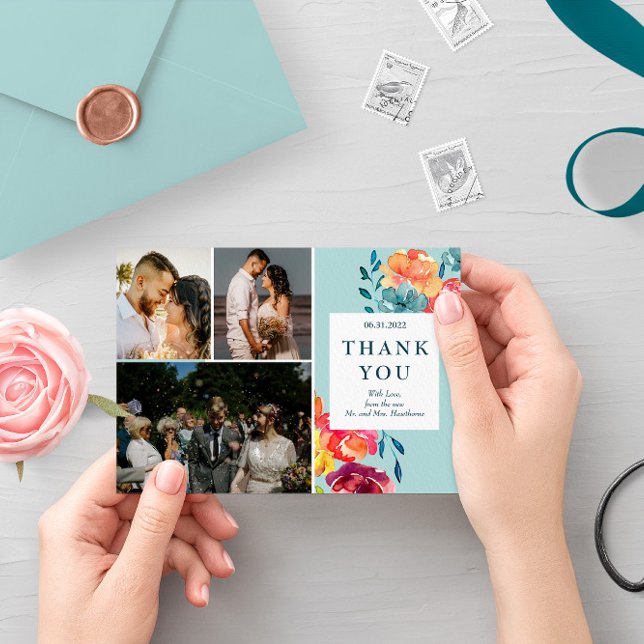 Bright Summer elegant  Wedding "Thank you" Card (Creator Uploaded)