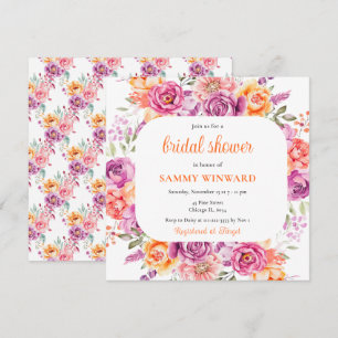 Bright Summer Flowers Bridal Shower Invitation