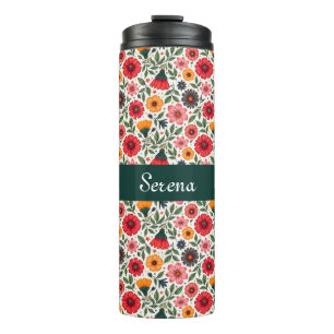 Bright Summer Flowers Thermal Tumbler