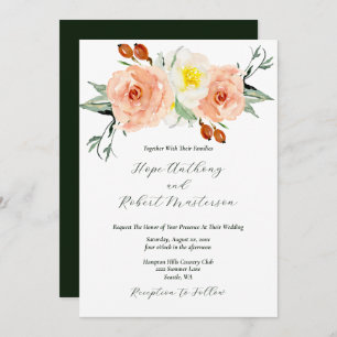 Bright Summer Flowers Wedding with RSVP Invitation