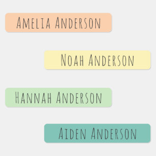 Bright Summer Happy Kids Waterproof Name Labels