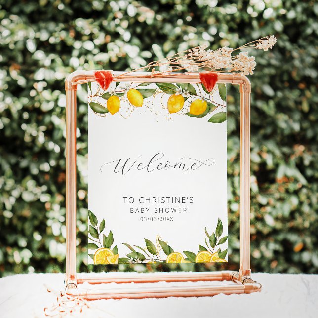 Bright Summer Lemon Baby Shower Welcome Poster (Creator Uploaded)