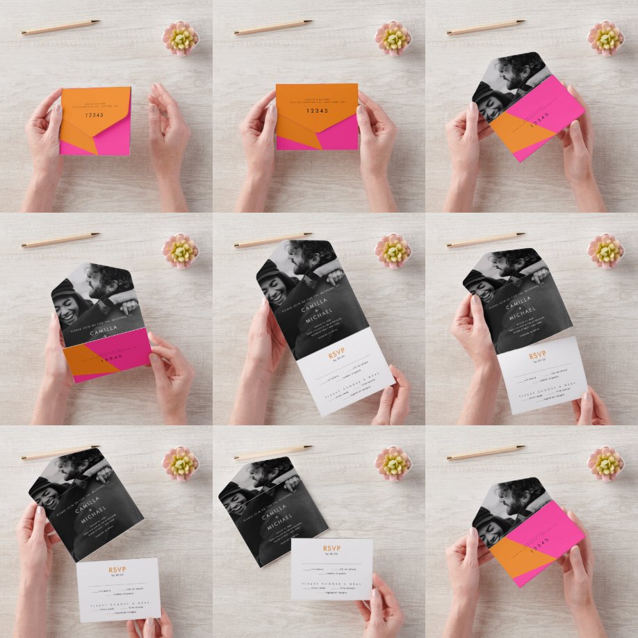 Bright Summer Modern Wedding Invitation