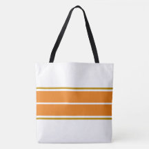 Bright Summer Orange Twin Racing Stripes On White