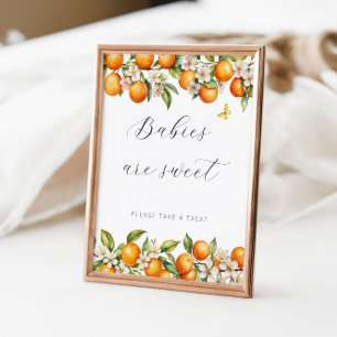 Bright Summer Oranges Baby Shower Babies Are Sweet Poster