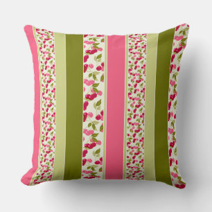Bright summer pattern of stripes of multi-coloured cushion