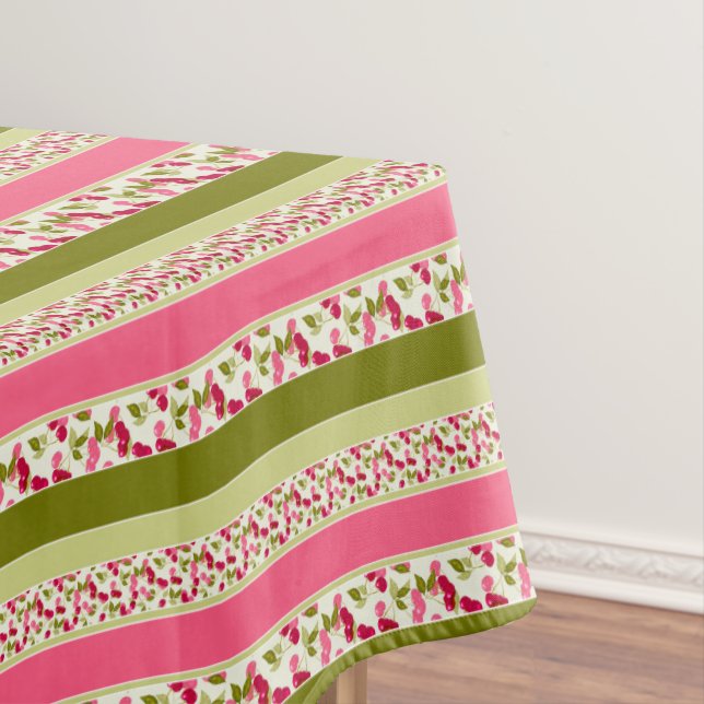 Bright summer pattern of stripes of multi-coloured tablecloth (In Situ)