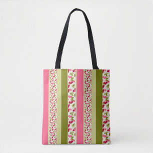 Bright summer pattern of stripes of multi-coloured tote bag