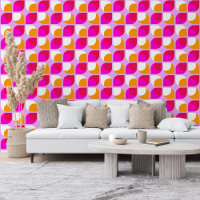 Bright Summer Pink Orange Retro Art Pattern